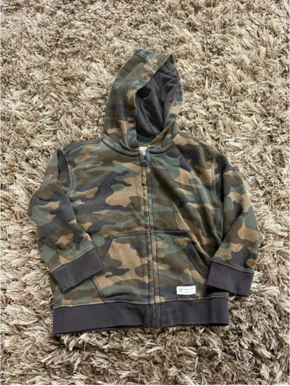 Baby Gap Camo Zip-Up Hoodie 18-24 Months Green Brown